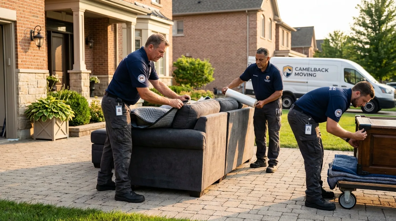 Large estate moving crew wrapping furniture in Dillsboro, IN