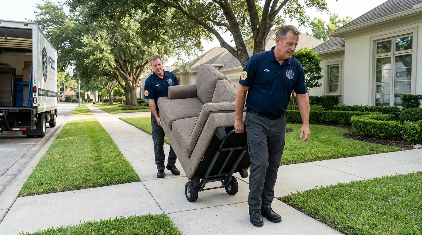 Local residential moving crew loading furniture in Dillsboro, IN